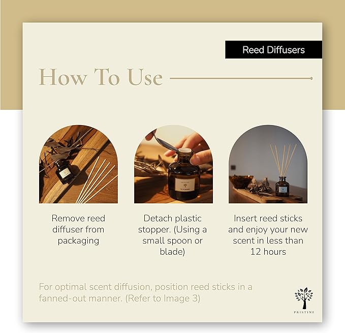 PRISTINE Sakura Reed Diffuser for Home | Cherry Blossom Flower Sakura Oil Diffuser & Reed Diffuser Sticks with Essential Oil Reed Diffuser Set | Home & Office | Perfect Blend for Calming & Restoring