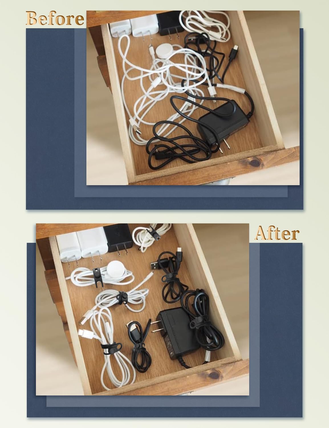 20-Pack Silicone Cable Ties Cord Organizer Reusable, Kanemc Cord Wrap Wire Organizers Cable Strap For Electronics, Even As Curtain Tie Backs Bread Ties Cable Hook For Hanging (Black)