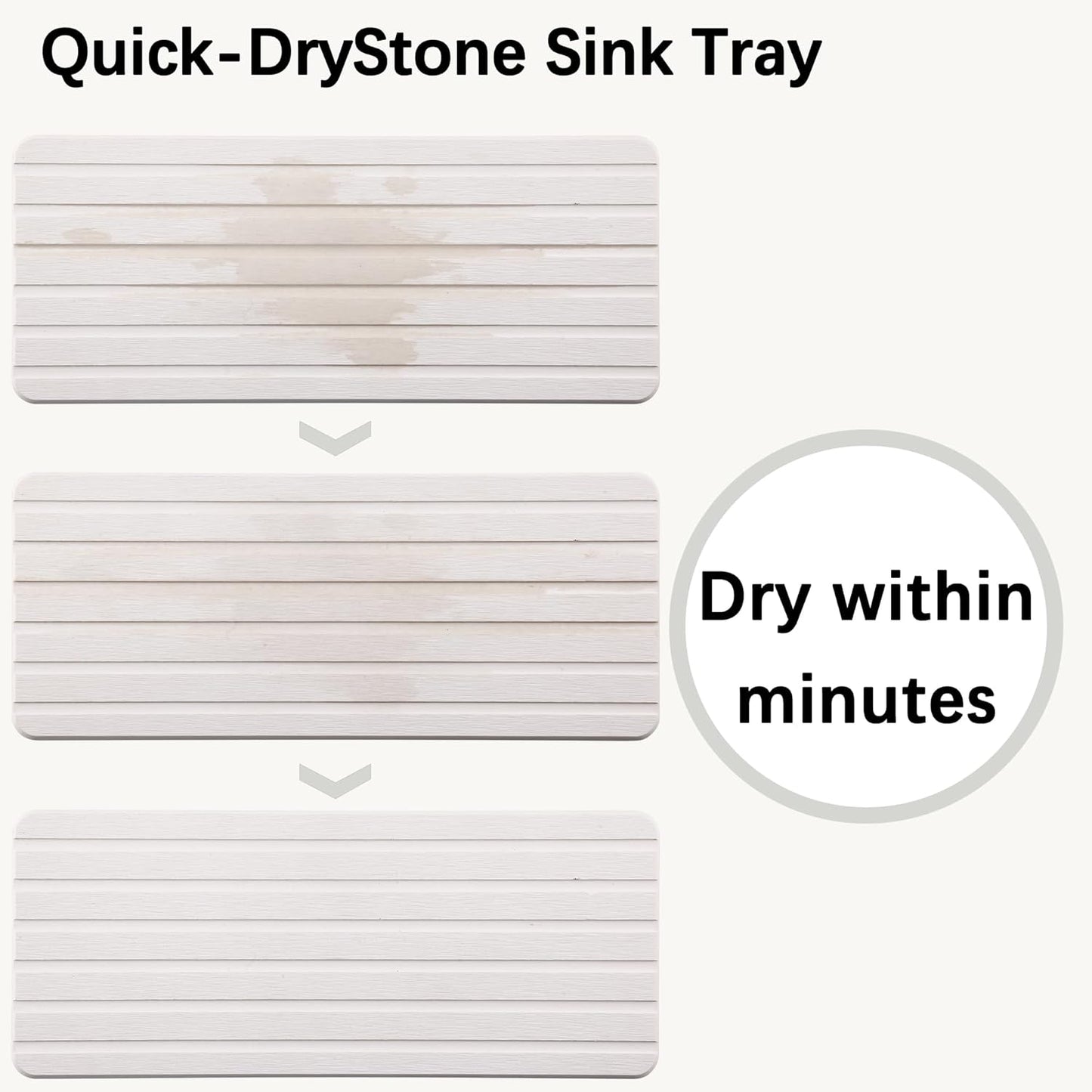 2 PCS Water Absorbent Diatomite Coasters (9.5" x 4"), Grooved Design, Water Absorbing Stone Used for Hand Soaps & Plants & toiletries in The Modern Home