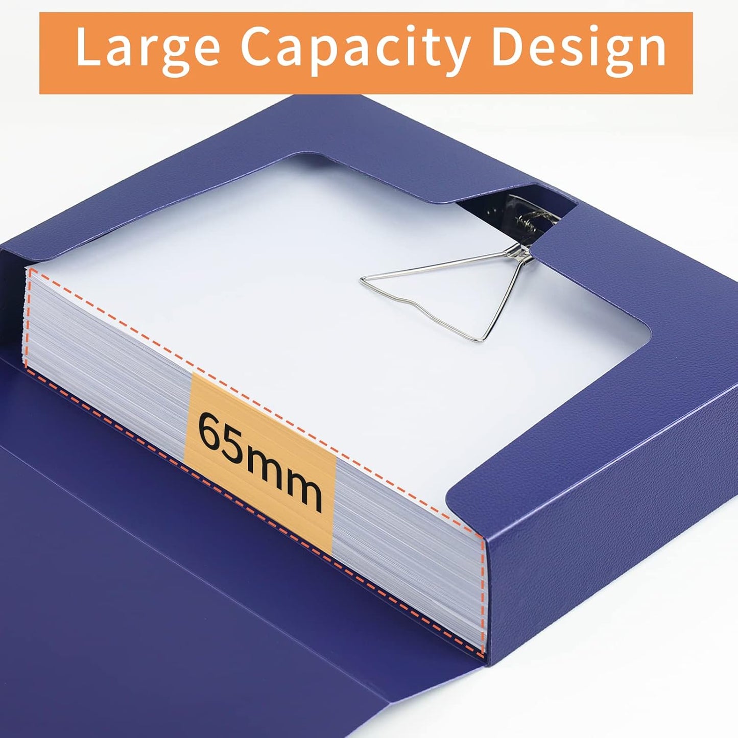 HUA JIE 2 Pack A4 Storage File Boxes Archives Case,65mm Spine,Box File Document Storage Box for Office School -Blue