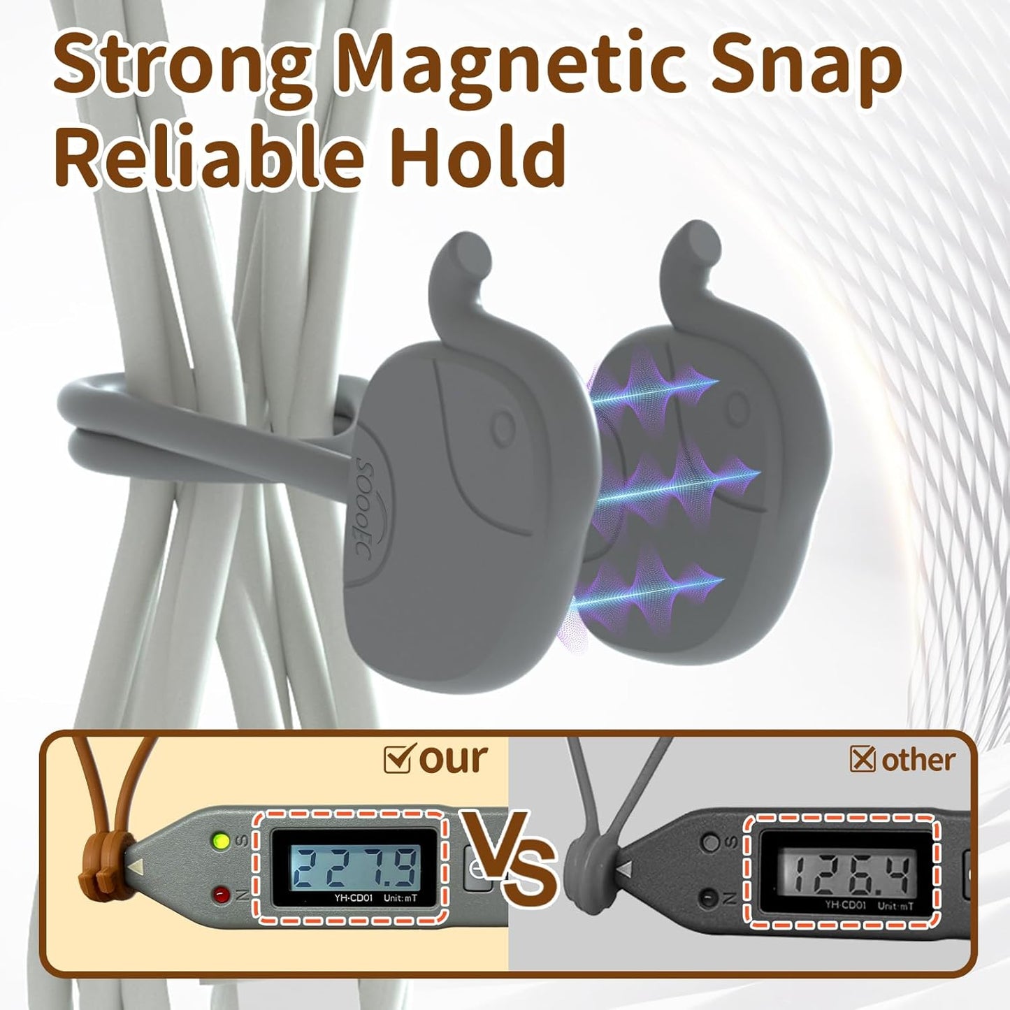 Charming Elephant Magnetic Cable Ties – 24 Pack, Reusable Silicone Cord Organizers for Home & Office, Strong Magnetic Hold, Assorted Colors, Perfect for Cable Organization & Decorative Gift