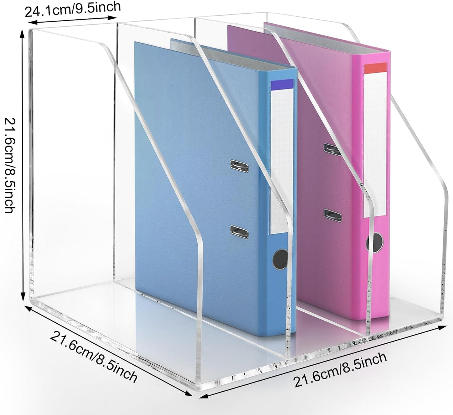 Acrylic Paper Tray Stackable Letter Organizers, Clear Paper Tray Desk Organizer, 3-Tier, Desk A4 File Holder for Office Document Desktop File Tray-2pack