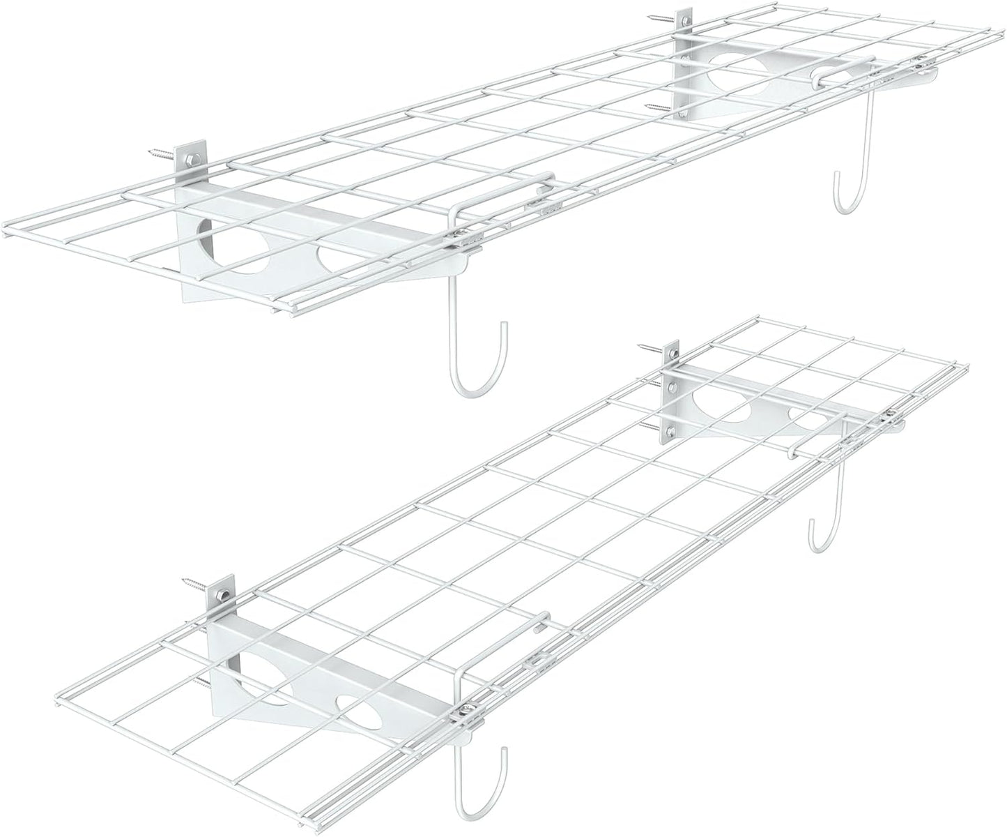WALMANN 2-Pack Garage Wall Shelves, 1 x 4 ft/12 * 48 inch Wall Mounted Storage Shelves for Garage Heavy Duty Floating Shelf, Holds Up to 220 lbs(White)