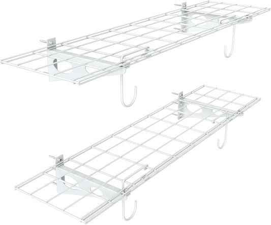 WALMANN 2-Pack Garage Wall Shelves, 1 x 4 ft/12 * 48 inch Wall Mounted Storage Shelves for Garage Heavy Duty Floating Shelf, Holds Up to 220 lbs(White)