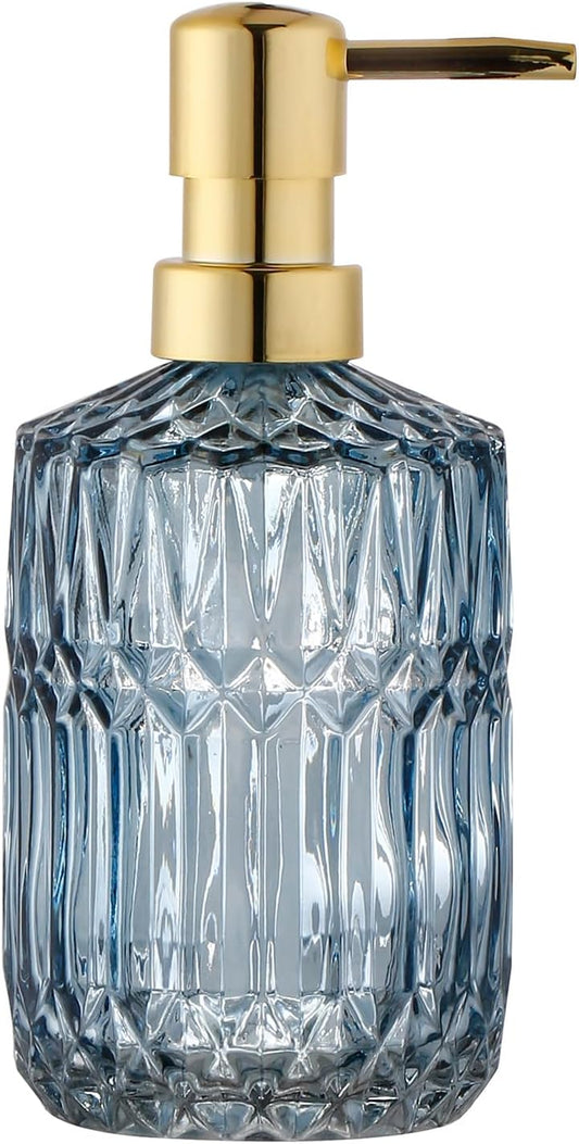 Soap Dispenser with Pump, Refillable Liquid Hand Soap Dish Soap Dispensers for Bathroom Counter, Kitchen Sink (Blue)