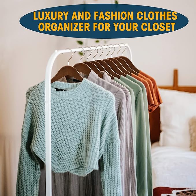 Wooden Hangers 20 Pack,Clothes Hanger for Daily Used,Coat Hanger for Closet,Heavy Duty Wood Hangers for Suit, Shirts, Jackets, Dress, Pant (Walnut)