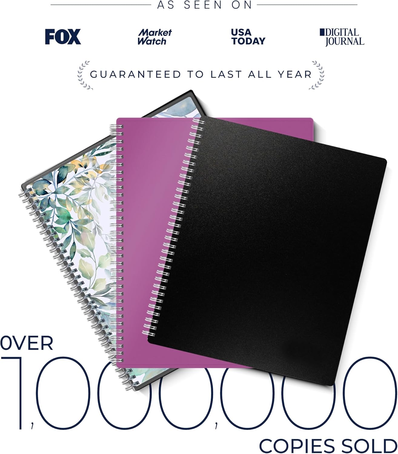 Ensight 2026 Appointment Book and Planner 6.5" x 8.5" Large Hourly Weekly Daily Schedule Book with Tabs, 30 Minute Time Slots, Black Calendar Organizer Jan 2026–Dec 2026 Appointment Planner - Black