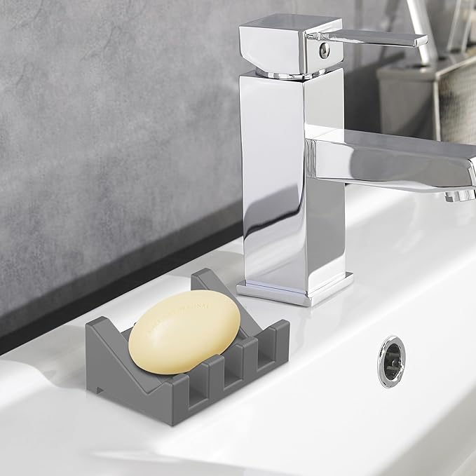 Silicone Soap Dish - Extended Self Draining Holder for Shower and Bathroom - 1 PCS Bathtub Soap Dish With Drainage