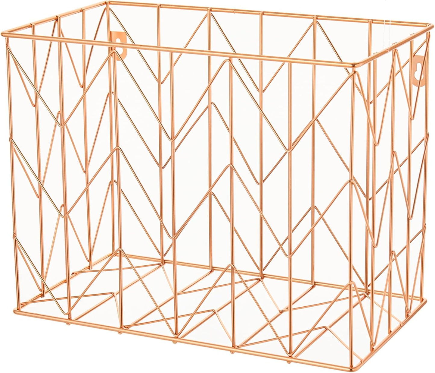 1 Pack Metal Hanging Rose Gold File Organizer, Basket, Box, Storage Box, Office and School Supplies Organizer