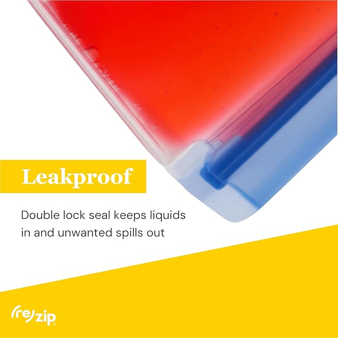 (re) zip 5-pack Stand-Up Reusable Bags | BPA-Free, Food Grade, Leakproof, Freezer and Dishwasher Safe | 5 Snack-Size Bags (1-Cup / 8-Oz) | Multicolor for Easy Organization