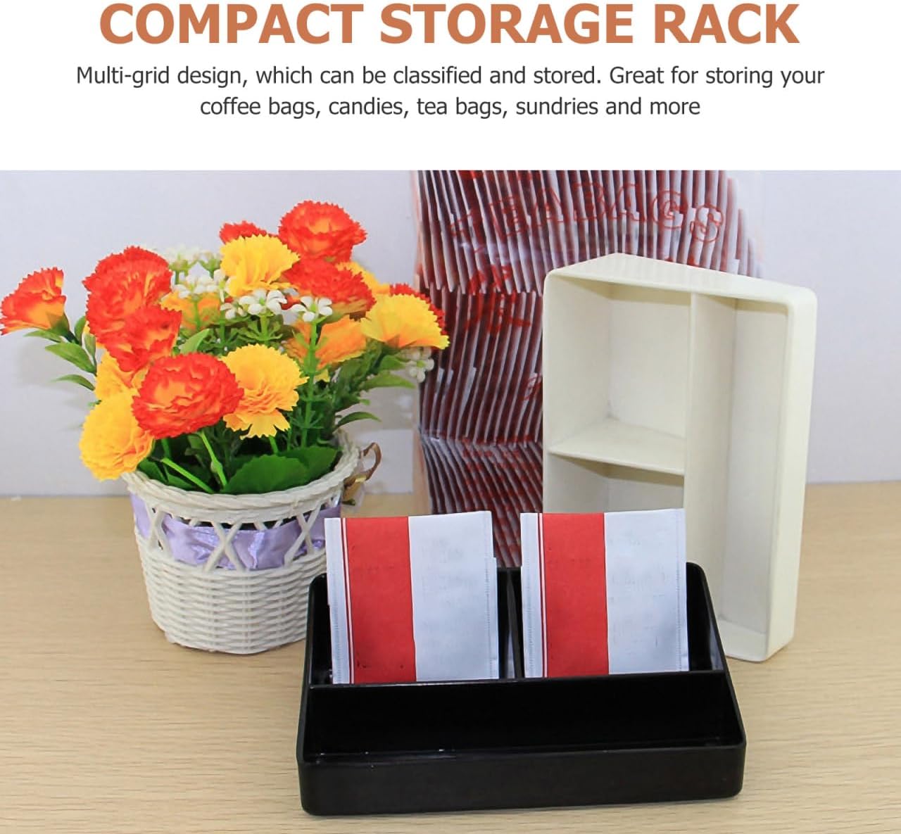 Tofficu Coffee Station Organizer for Countertop, Coffee Bar Accessories and Organizer, Mind Reader Coffee Organizer, 10-Compartment Condiment Organizer for Home Office Breakroom Cup Sugar Tea Pod