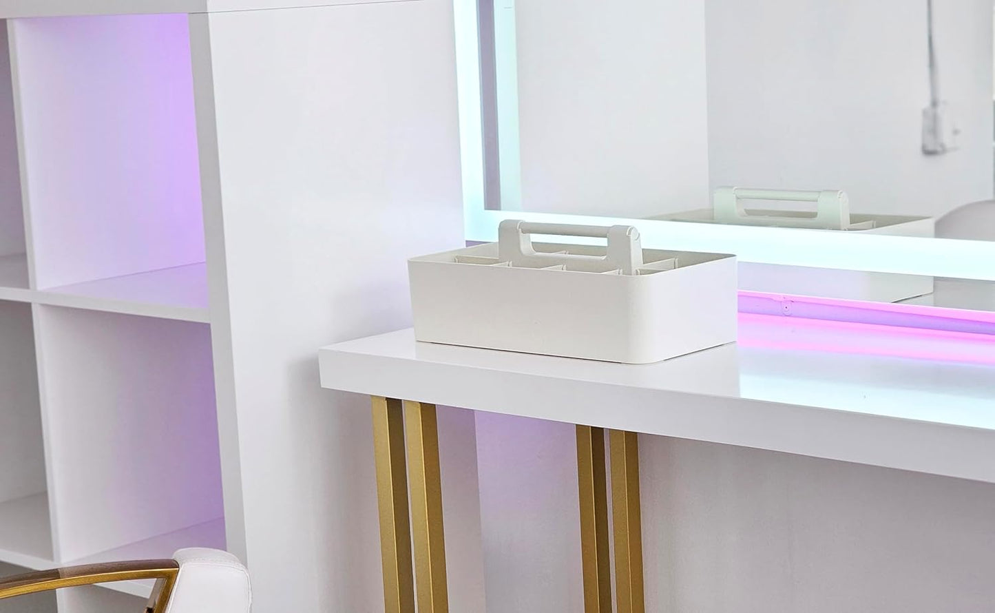 New Office Storage Portable Organizer DIY basket Caddy -MADE IN USA (Ivory)