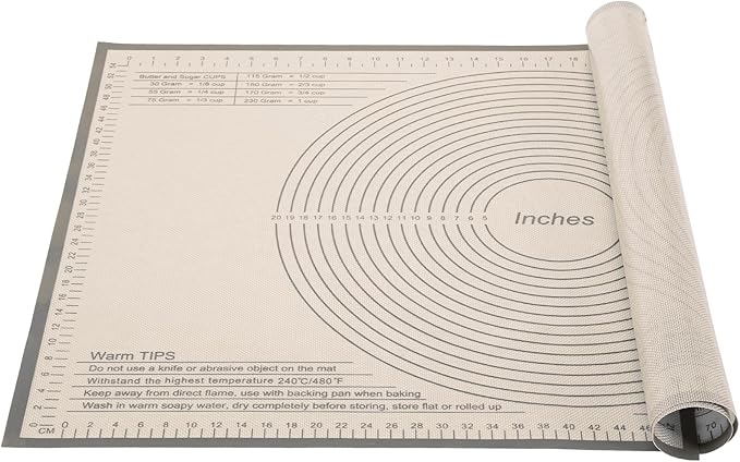 Silicone Pastry Mat 36x24 Inch - Nonstick Baking Mat Perfect for Dough, Pastry, Pie Crust, Fondant, Pasta/Pizza, Kitchen Counter