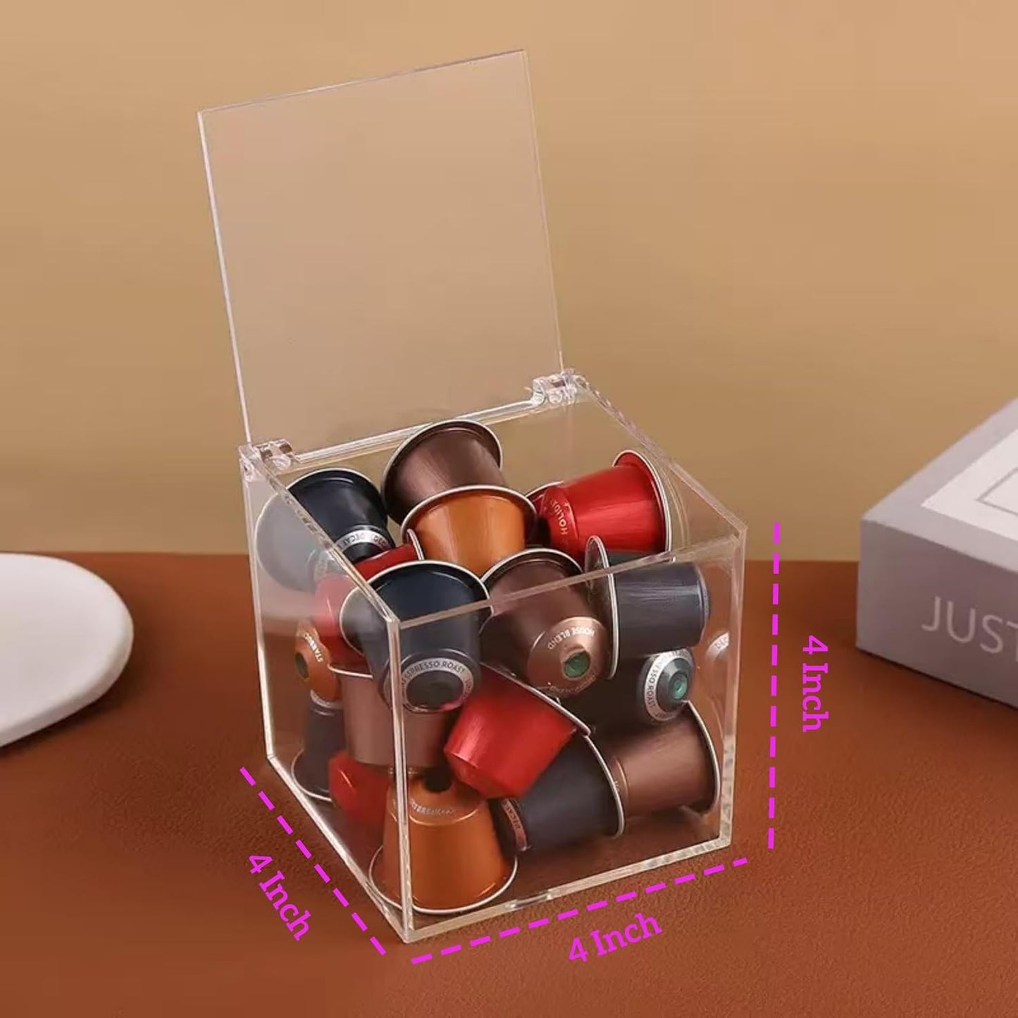 KissYou Acrylic Boxes with Hinged Lid Small Lucite Boxes Clear Display Box for Gifts Treats Candies & Accessories, Plastic Storage Boxes