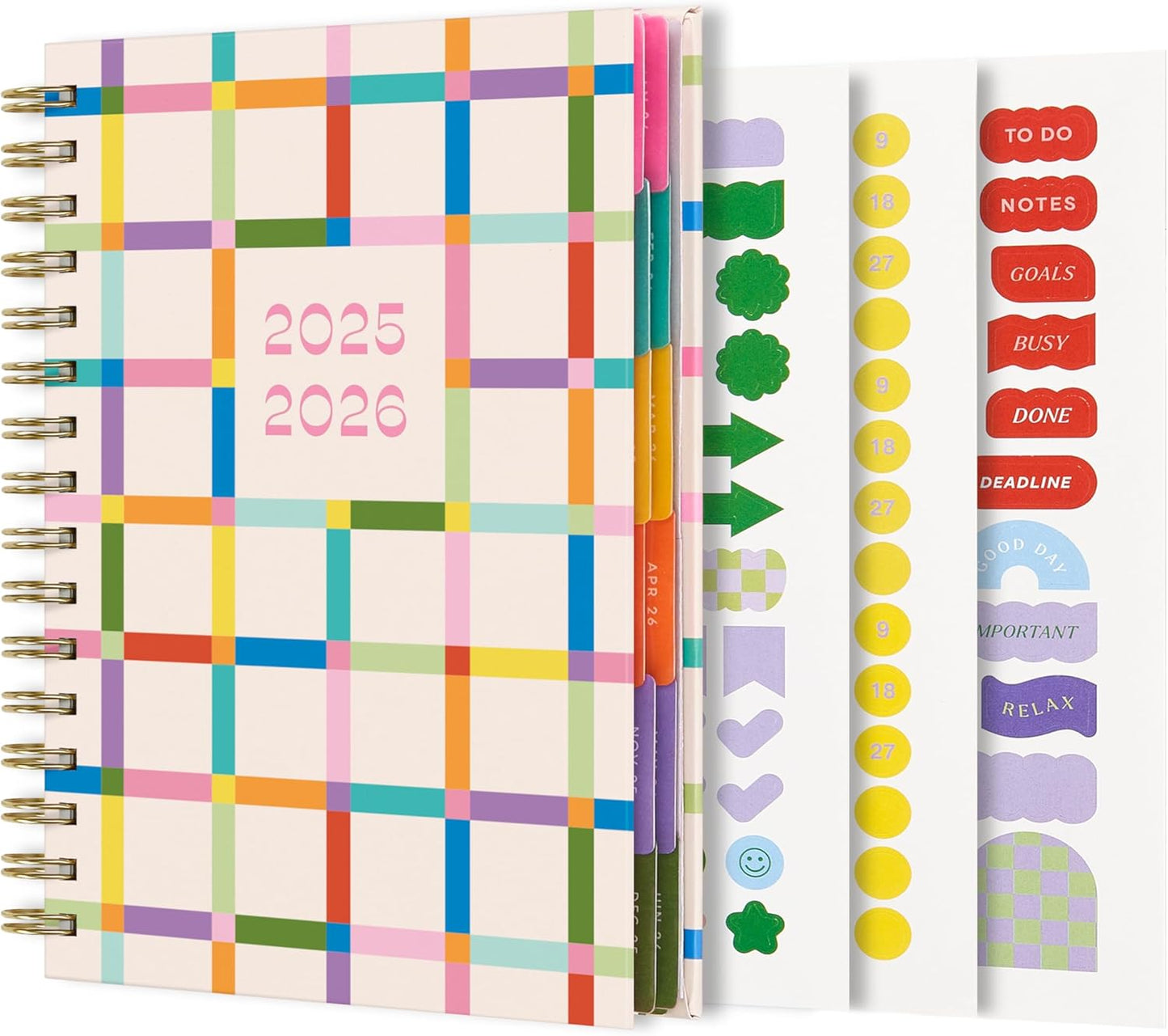 And Per Se Student Planner 2025-2026, Academic Planner July 2025 - June 2026, 8.5" × 6.2", Weekly & Monthly Lesson Plan for Students with Colorful Tabs & Stickers (Color Grid)