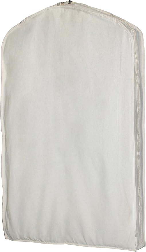 100% cotton canvas garment bags for closet storage and travel 4" Gussets bags with Side Zipper for clothes,coats,jackets,shirts,dresses garment cover for hanging clothes storage (24*43*4" &24*60*4")