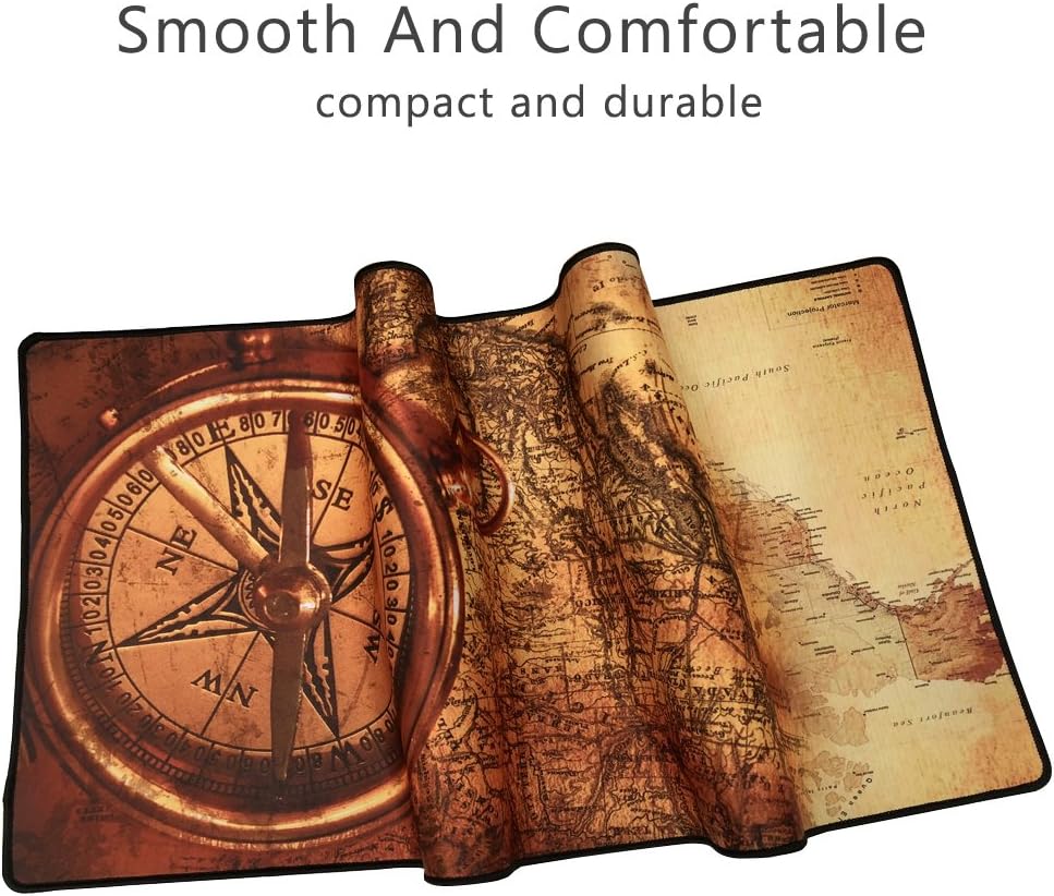 XXL Professional Large Mouse Pad& Computer Game Mouse Mat (35.4x15.7x0.1IN, Compass)