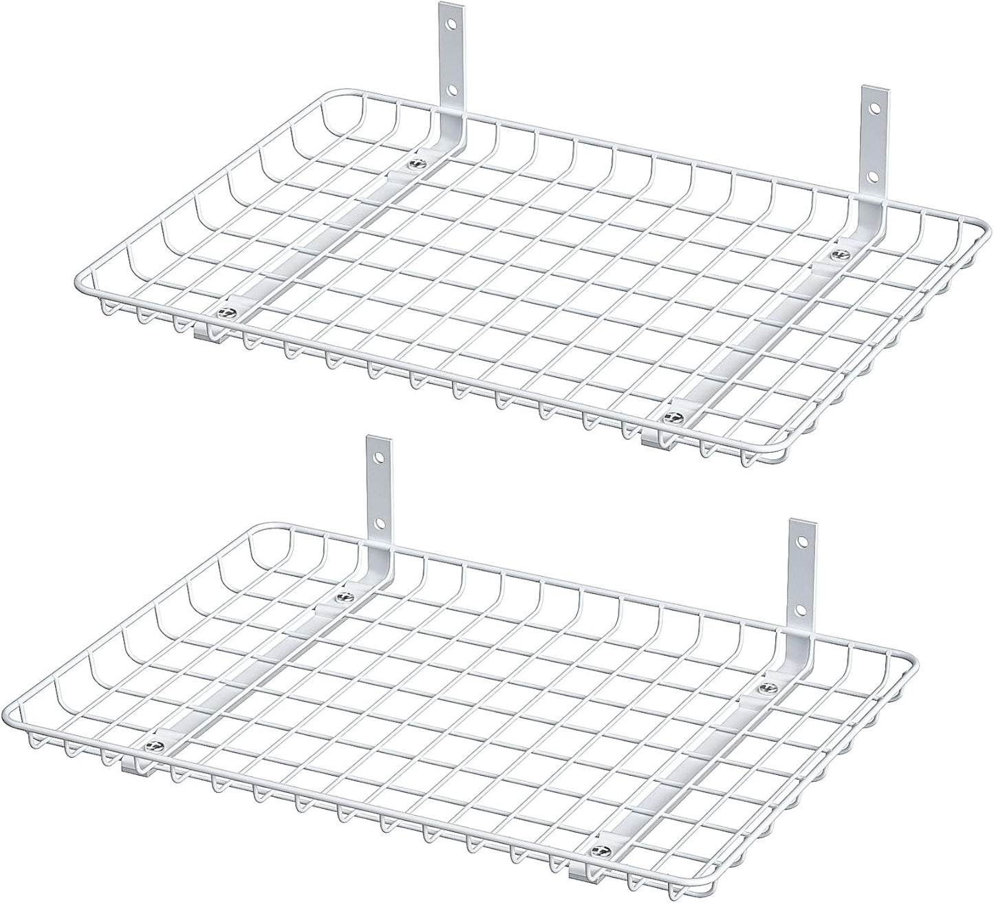 Ultrawall Wall Mounted Storage Shelf, Garage Shelves 24x12 Inch, Metal Shelf Rack, Heavy-Duty Wall Organizer for Closet, Kitchen, Laundry Room 2 Pack, White