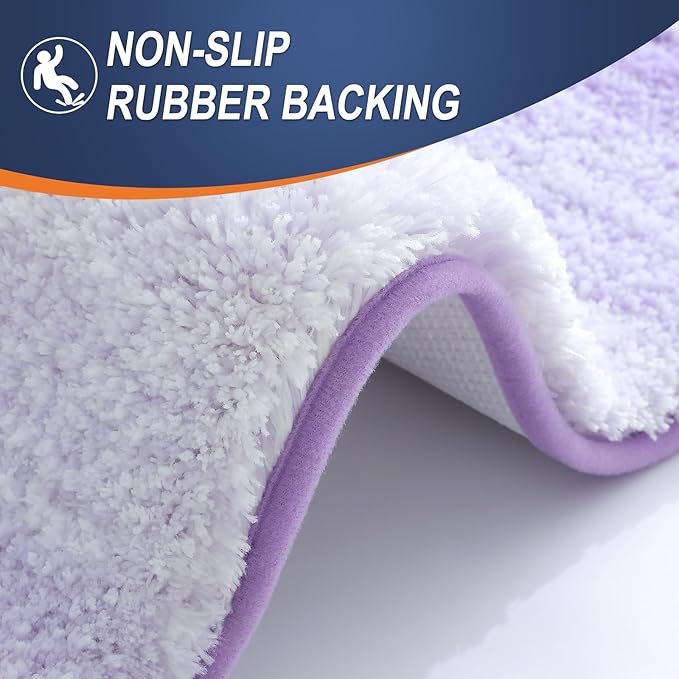 OLANLY Bathroom Rugs Mat 30x20, Extra Soft Absorbent Microfiber Bath Rugs, Rubber Backing, Quick Dry, Machine Washable Bath Mat for Bathroom Floor, Tub and Shower, Home Decor Accessories, Light Purple