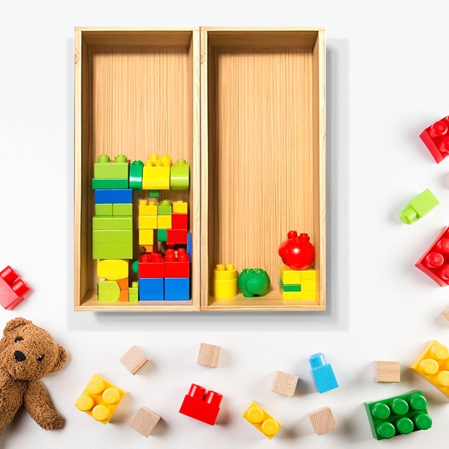 Desktop organizer, Bamboo storage tray for small tools, For office cabinets Bathroom 11.8x4.92x1.34 Inches(1 - PCS)