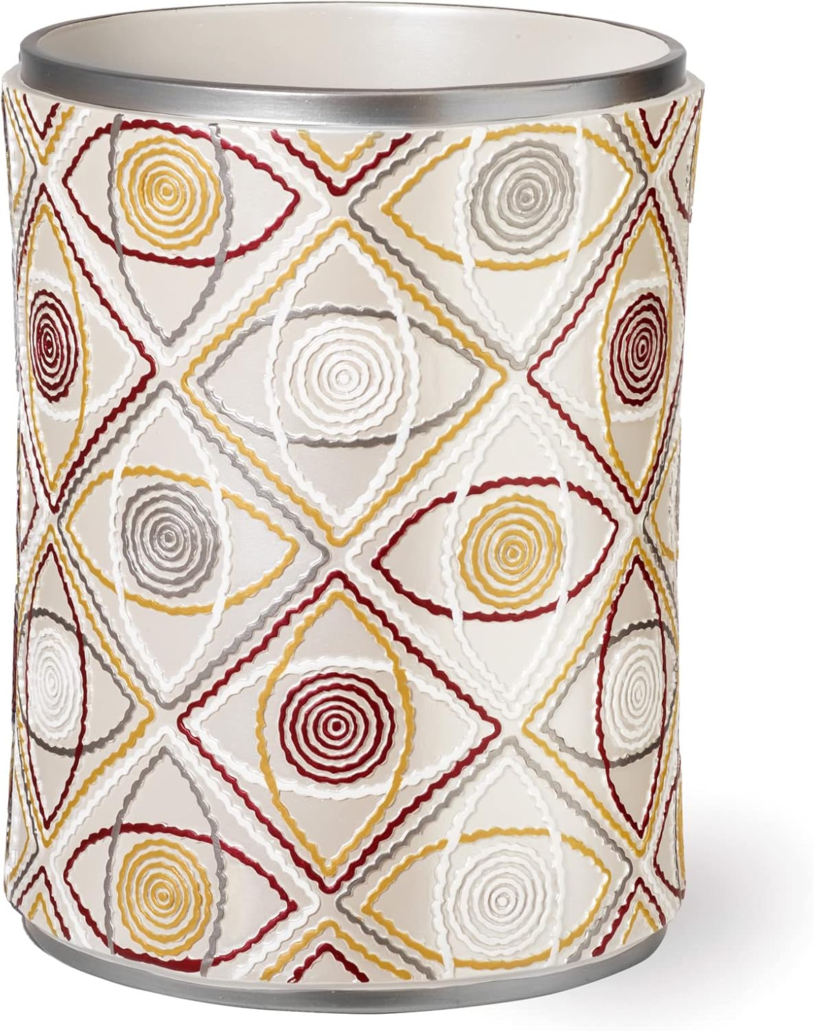 Zahari Home 2pc Sedona Modern Bath Accessories Set Waste Basket & Tissue Box Modern Classic Contemporary Decorative Beautiful Designs Bathroom Decor Set for Home Luxury Bath Set