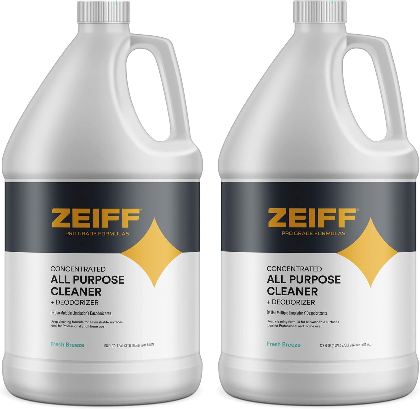 Pro-Grade All-Purpose Cleaner & Deodorizer - Deep Cleaning & Odor Eliminating Formula For Professional & Home Surfaces - 1 Gallon Concentrate - Fresh Breeze, 2 Pack
