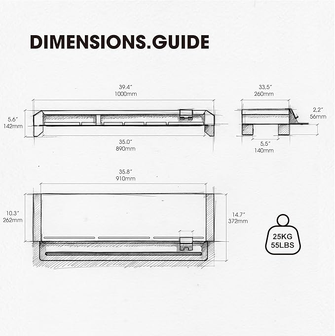 Fenge Monitor Stand for Desk, 39 Inch Dual Monitor Riser for 2 Monitors, Solid Wood Desk Shelf with Cable Management, 2 Tier Computer Stand with Phone Stand for PC, Laptop, Printer, TV