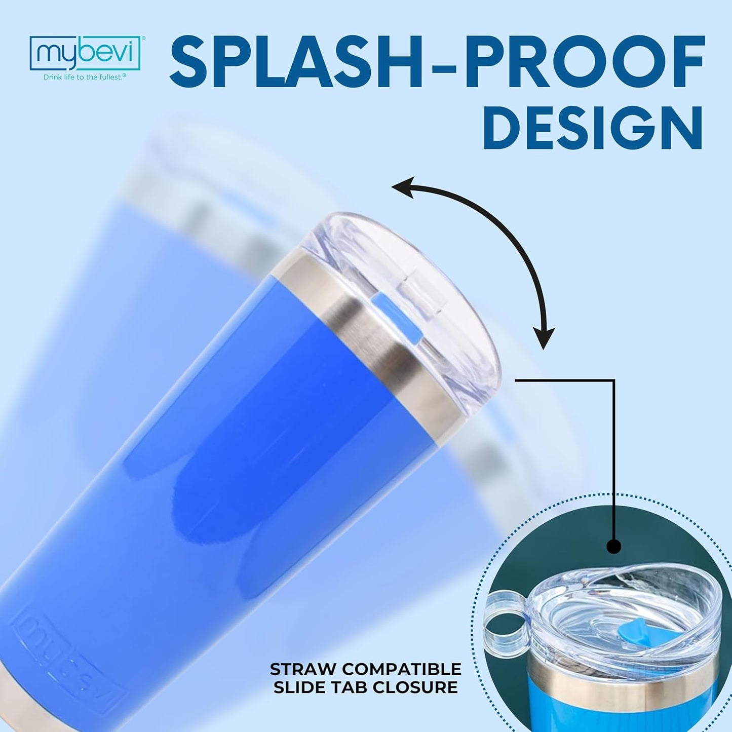 Classic Premium Stainless Steel Tumbler with 12-Hour Temperature Control, Tritan Lid, and BPA-Free Construction | French Blue, 26 oz