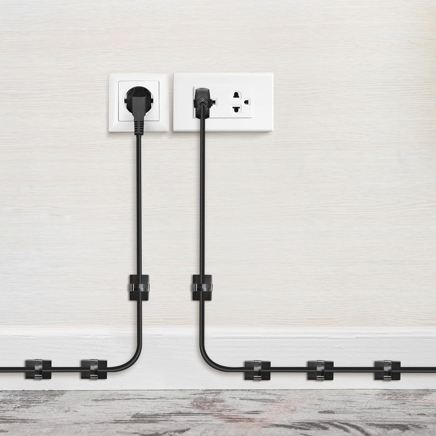 GWHOLE 100Pcs Adhesive Cable Clips Cord Organizer Wire Management for Car Office and Home