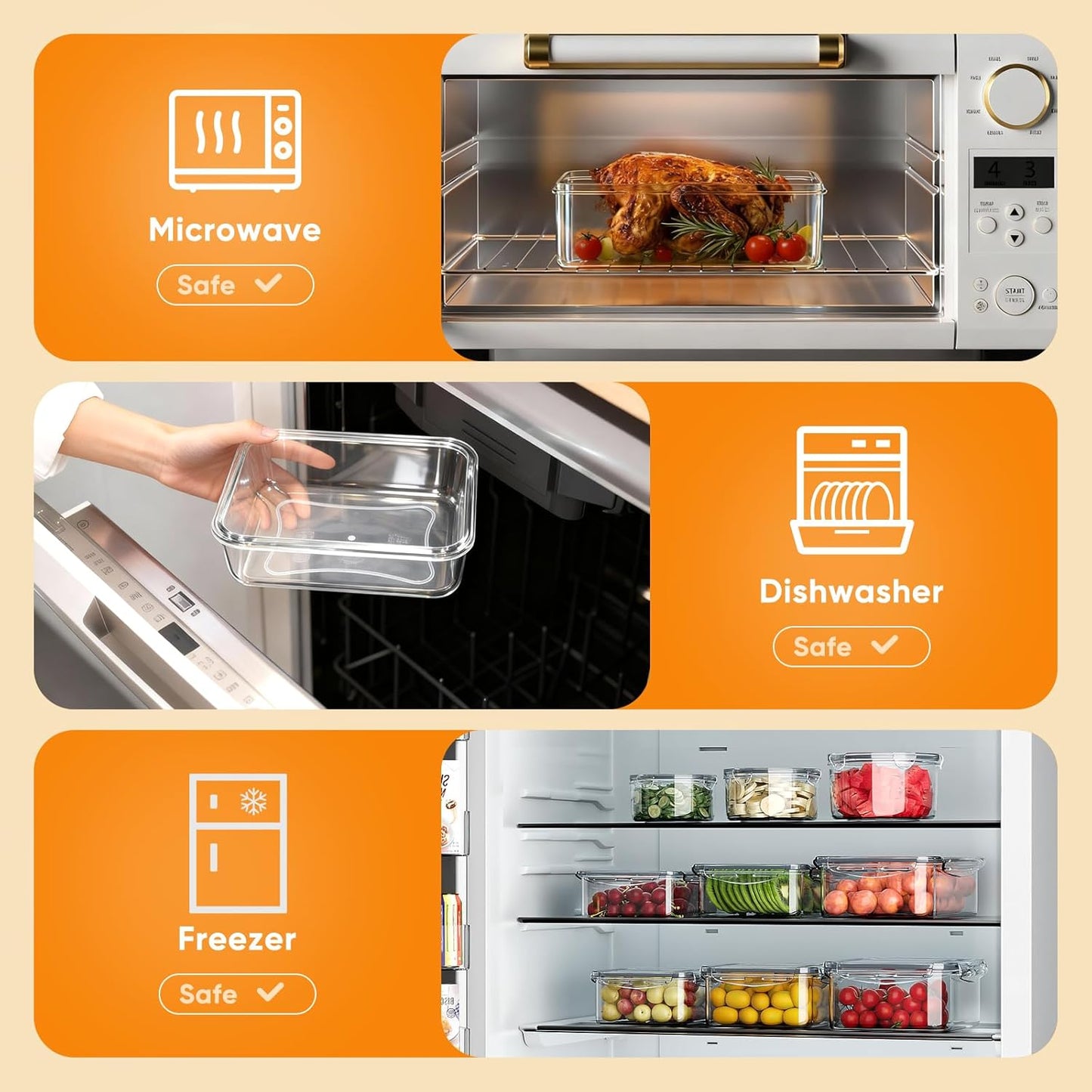 52 PCS Food Storage Containers with Lids (26 Containers & 26 Lids) - Airtight Leakproof Meal-Prep Container for Kitchen Storage and Organization, Reusable Plastic Food Containers with Labels & Pen