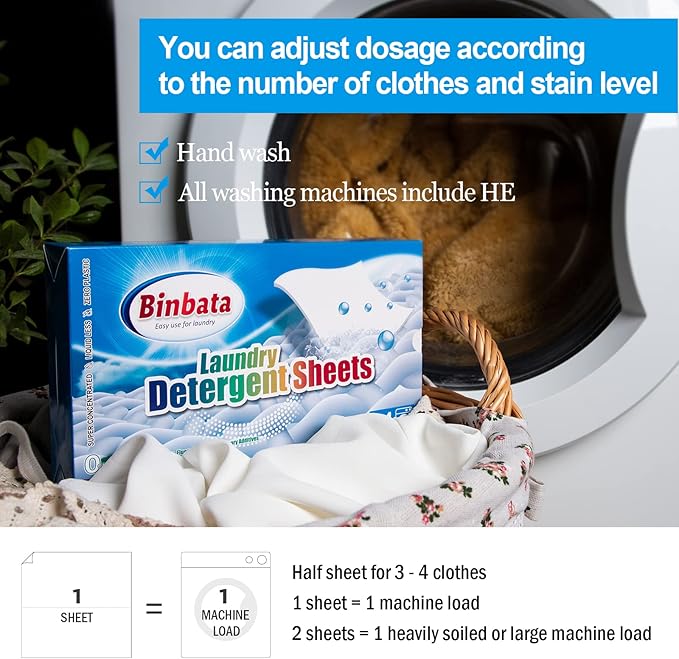 Laundry Detergent Sheets, 200 Count, Fragrance Free, Unscented, Eco-Friendly, Hypoallergenic, Biodegradable, Plastic Free, Liquidless, Suitable for Sensitive Skin