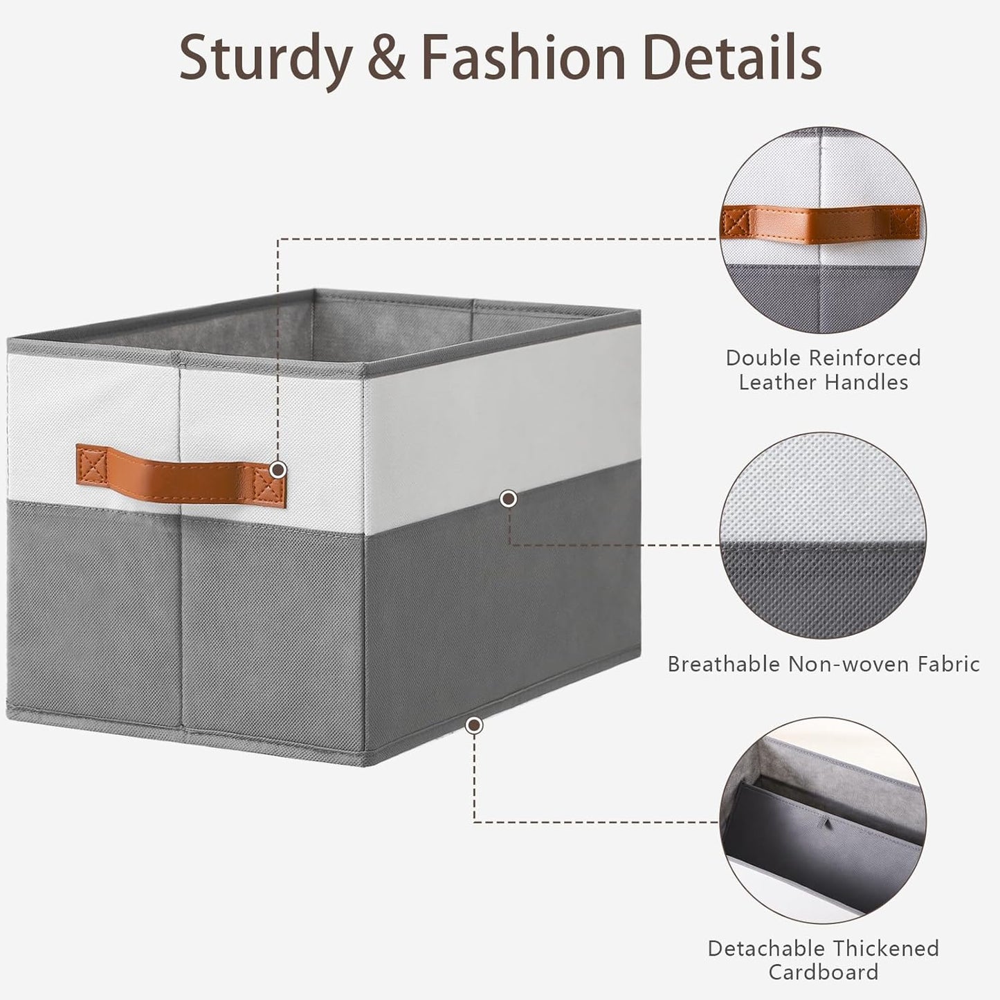 6 Pack Large Storage Bins,Storage Basket for Shelves with Handle, Fabric Closet Organizer for Organizing Clothes Blanket,Decorative Closet Organizers and Storage