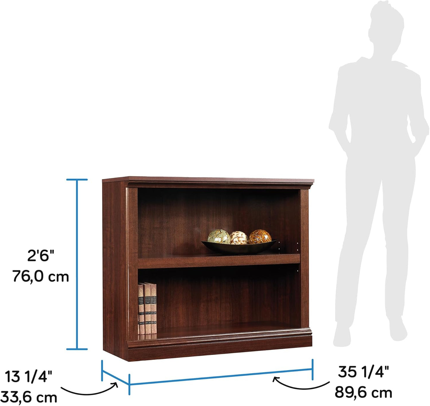 Sauder Miscellaneous Storage 2-Shelf Bookcase/ book shelf, Select Cherry finish
