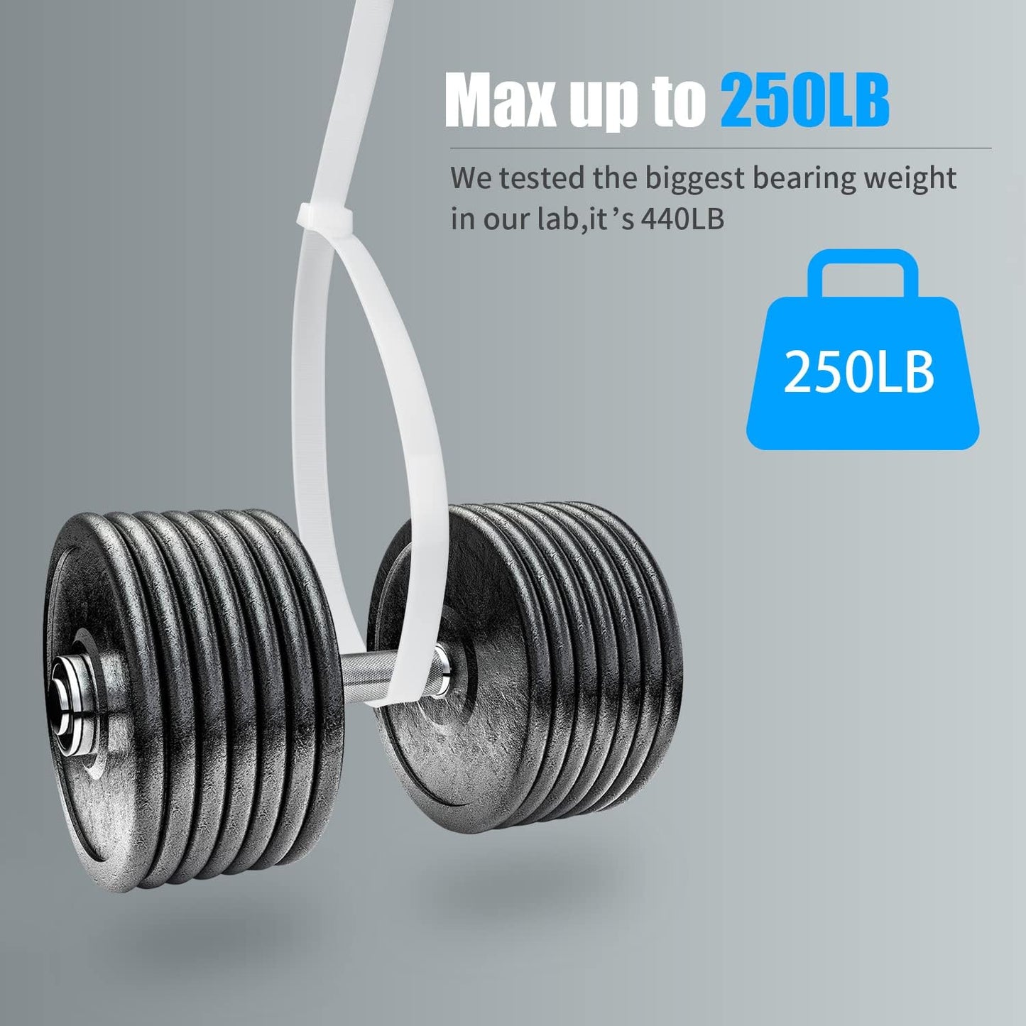 12 inch White Zip Ties Heavy Duty 80 PCS, 250 LBS Ultra Exclusive Strong Plastic Wire Ties, Large Cable Ties Extra Long Tie Wraps, Indoor and Outdoor UV Resistant