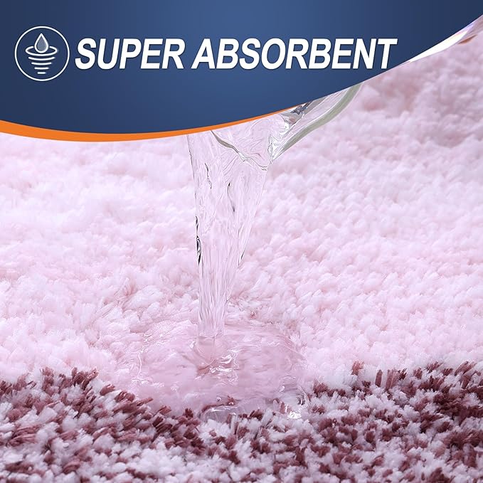 OLANLY Bathroom Rugs Mat 24x16, Extra Soft Absorbent Microfiber Bath Rugs, Rubber Backing, Quick Dry, Machine Washable Bath Mats for Bathroom Floor, Tub and Shower, Home Decor Accessories, Mauve