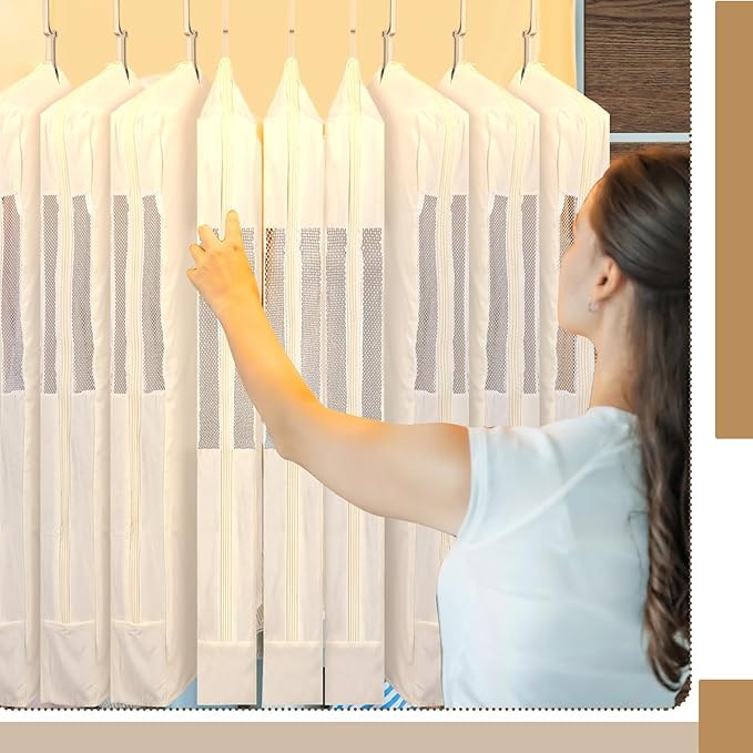 Aliceset 3 Pack Pure Cotton Garment Storage Bag for Hanging Clothes 24 x 40 Inch Breathable Garment Cover Canvas Suit Bags for Closet Storage Short Dresses Suits Gowns