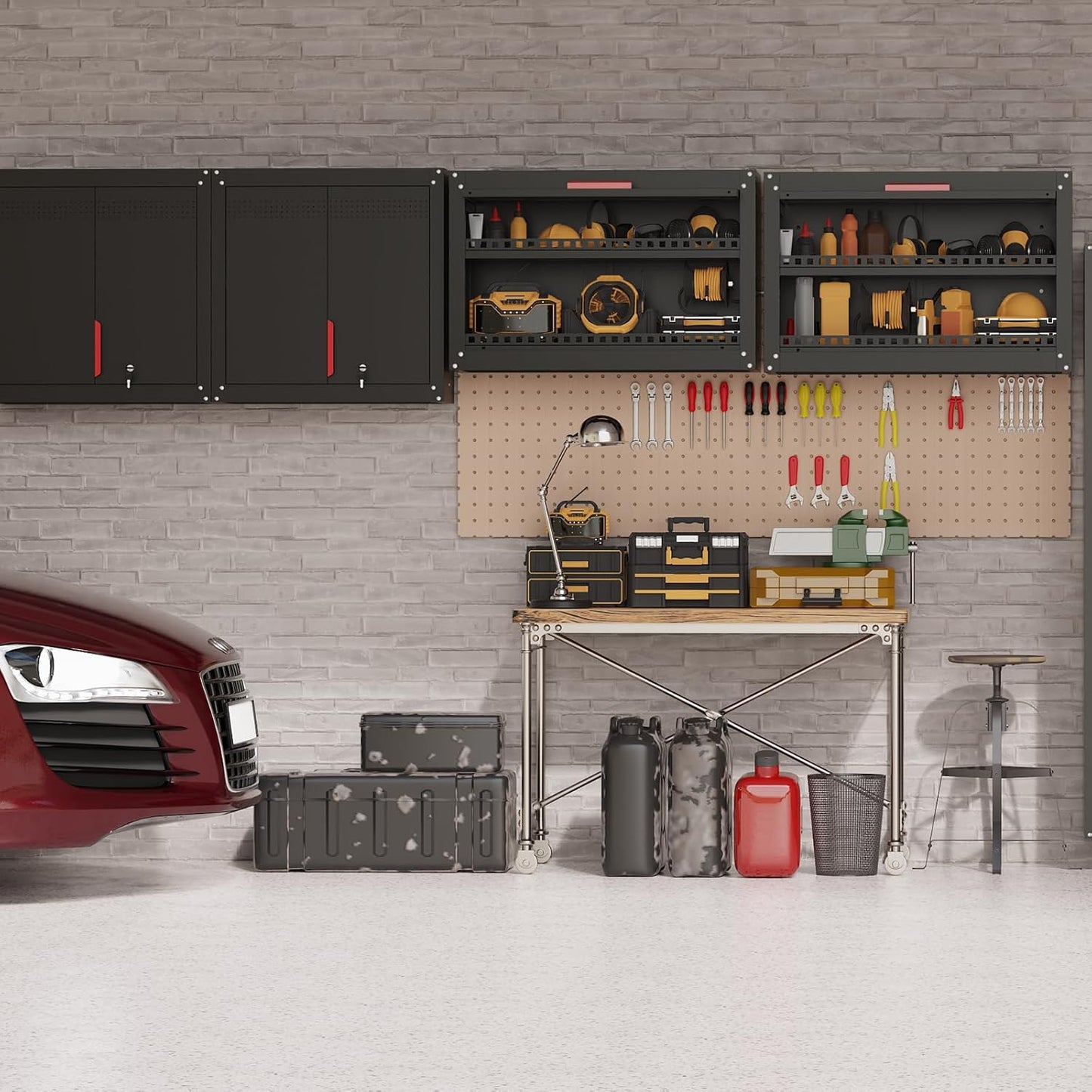 Garage Wall Cabinet,Wall Mounted Metal Storage Cabinets,Up Flip Door Metal Wall Cabinet with Doors and Adjustable Shelves Ideal for Garage, Utility Room and Basement