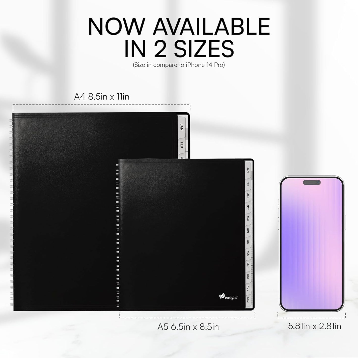 Ensight 2026 Appointment Book and Planner 8.5" x 11" Large Hourly Weekly Daily Schedule Book with Tabs, 15 Minute Time Slots, Black Calendar Organizer Jan 2026–Dec 2026 Appointment Planner - Black