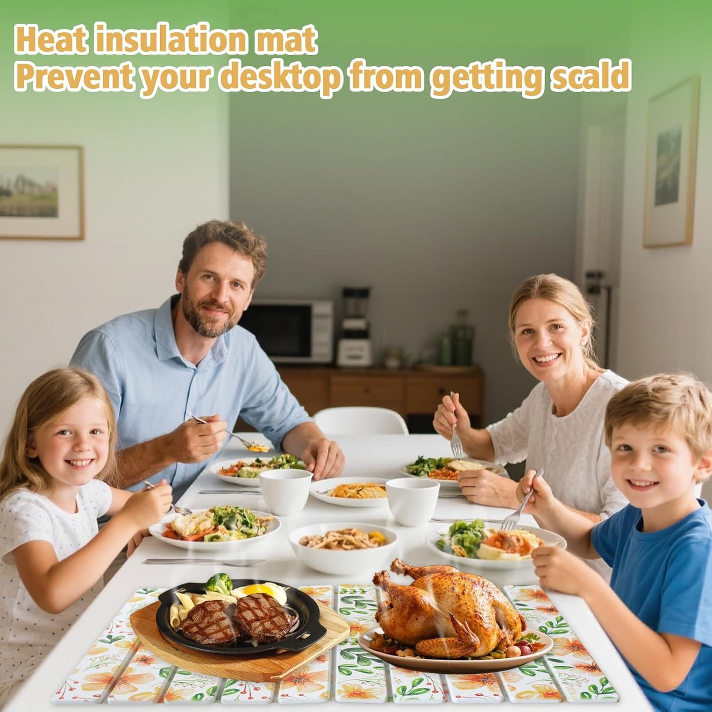 Stone Dish Drying Mat for Kitchen Counter, 24×16" Floral Diatomaceous Earth Drying Stone Mat, Foldable Quick Dry Kitchen Flower Stone Mat for Countertops, Bathroom, Sink & Home Decor