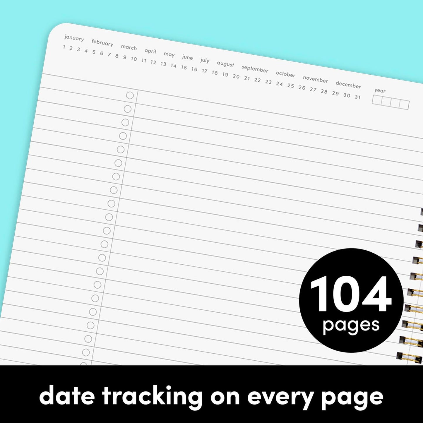 PAPERAGE Undated Daily Planner & To Do List Notepad (Black), 8.5 in x 11 in, Spiral Bound Planner Notebook for Work, School or Home, 104 Lined Pages With Date Tracker for Plans & Notes