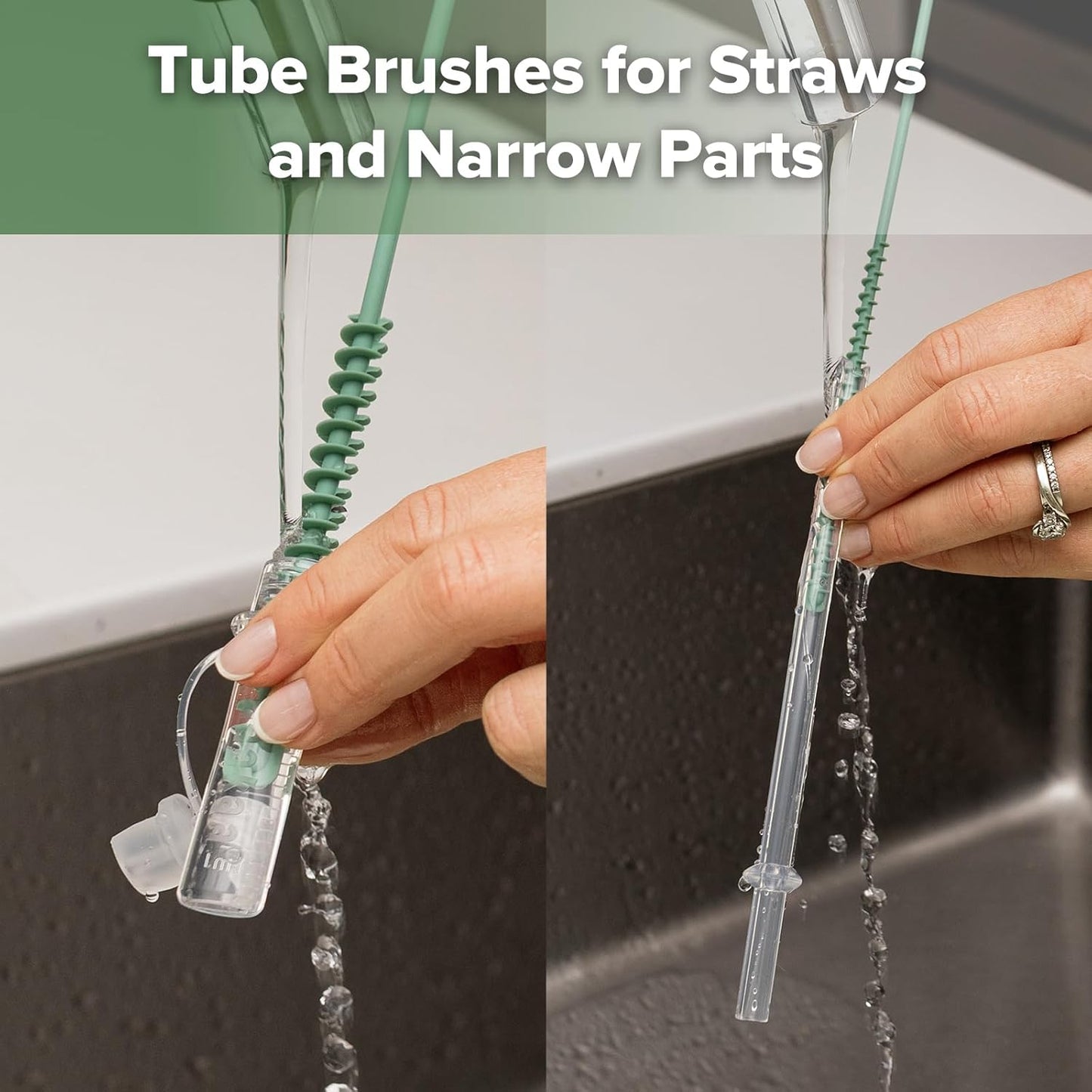 Haakaa 5-in-1 Cleaning Brush Set – Baby Bottle Brush & Bottle Brush Cleaner, Multi-Purpose 360° Comprehensive Cleaning for Breast Pumps, Breast Milk Collector, Baby Bottles, Nipples ,Straw – Portable