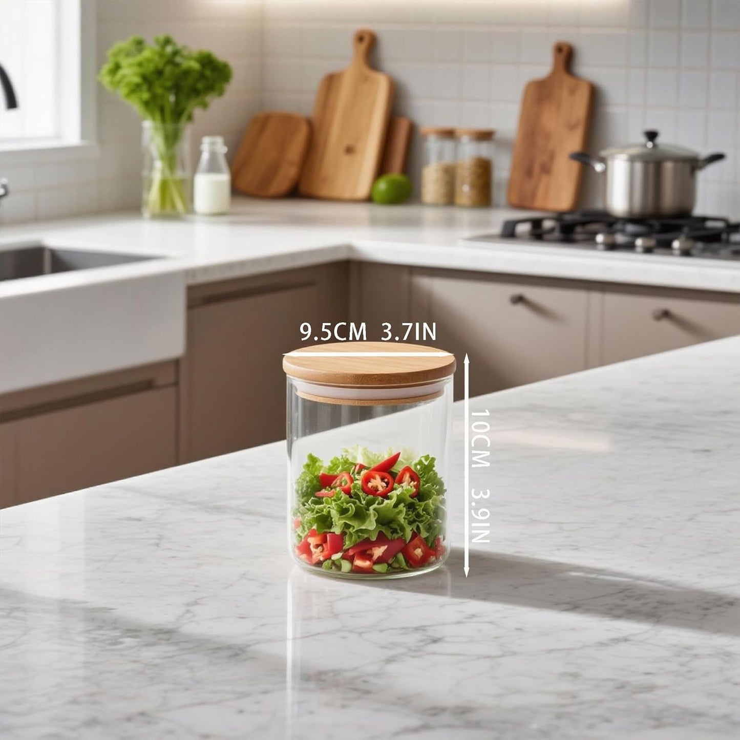 21oz/630ML Glass Storage Jars with Lids - 12 pcs Glass Canisters Food Storage Containers Airtight Glass Jar with Lid for Pantry Organizers for Cookie, Flour, Oat, Pasta, Tea, Coffee Bean & Coffee