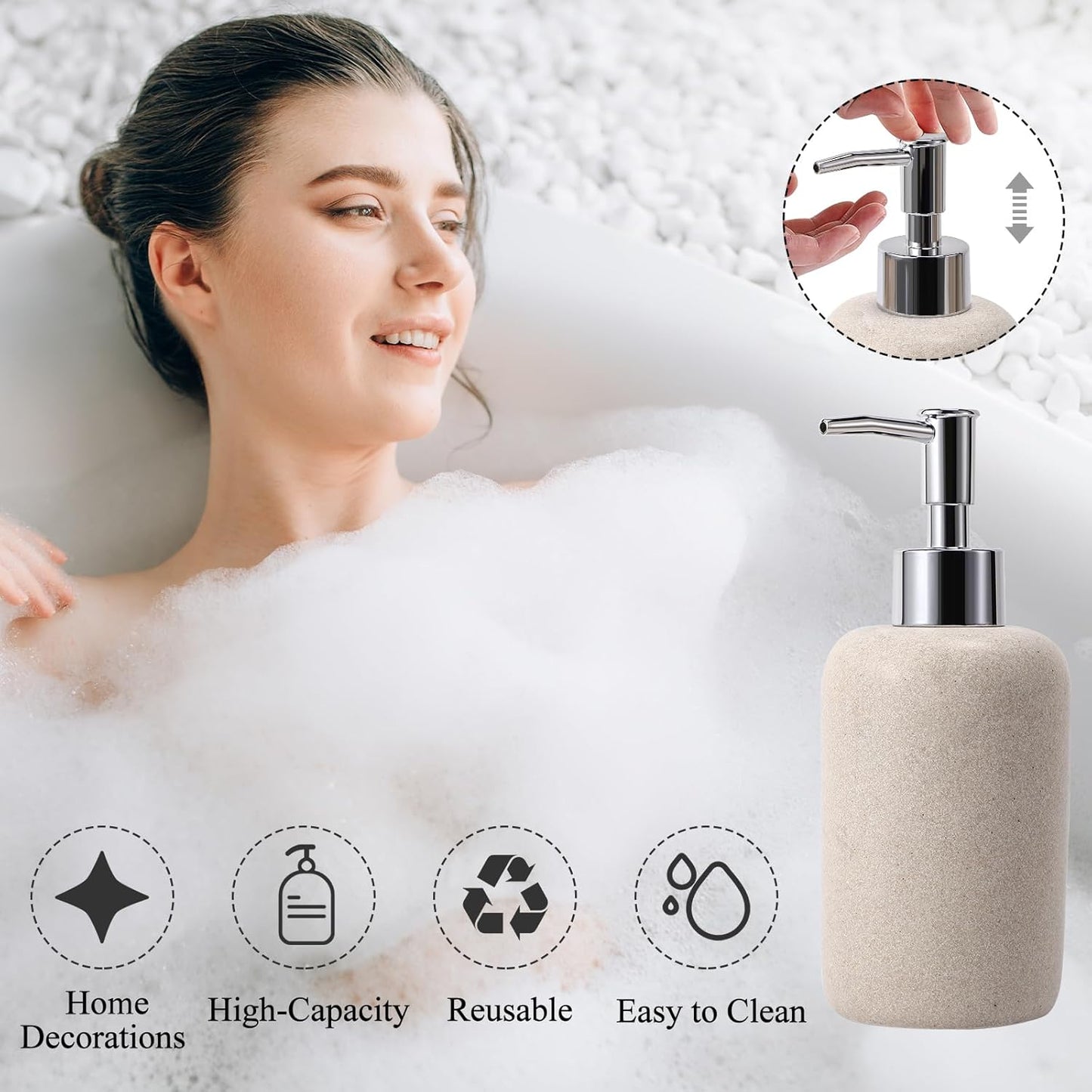 21 Pcs Bathroom Accessory Set with Waterproof Shower Curtain and Non Slip Mat,Resin Bath Set with Toothbrush Holder and Lotion Soap Dispenser,Bathroom Countertop Organizer Set for Home Apartment