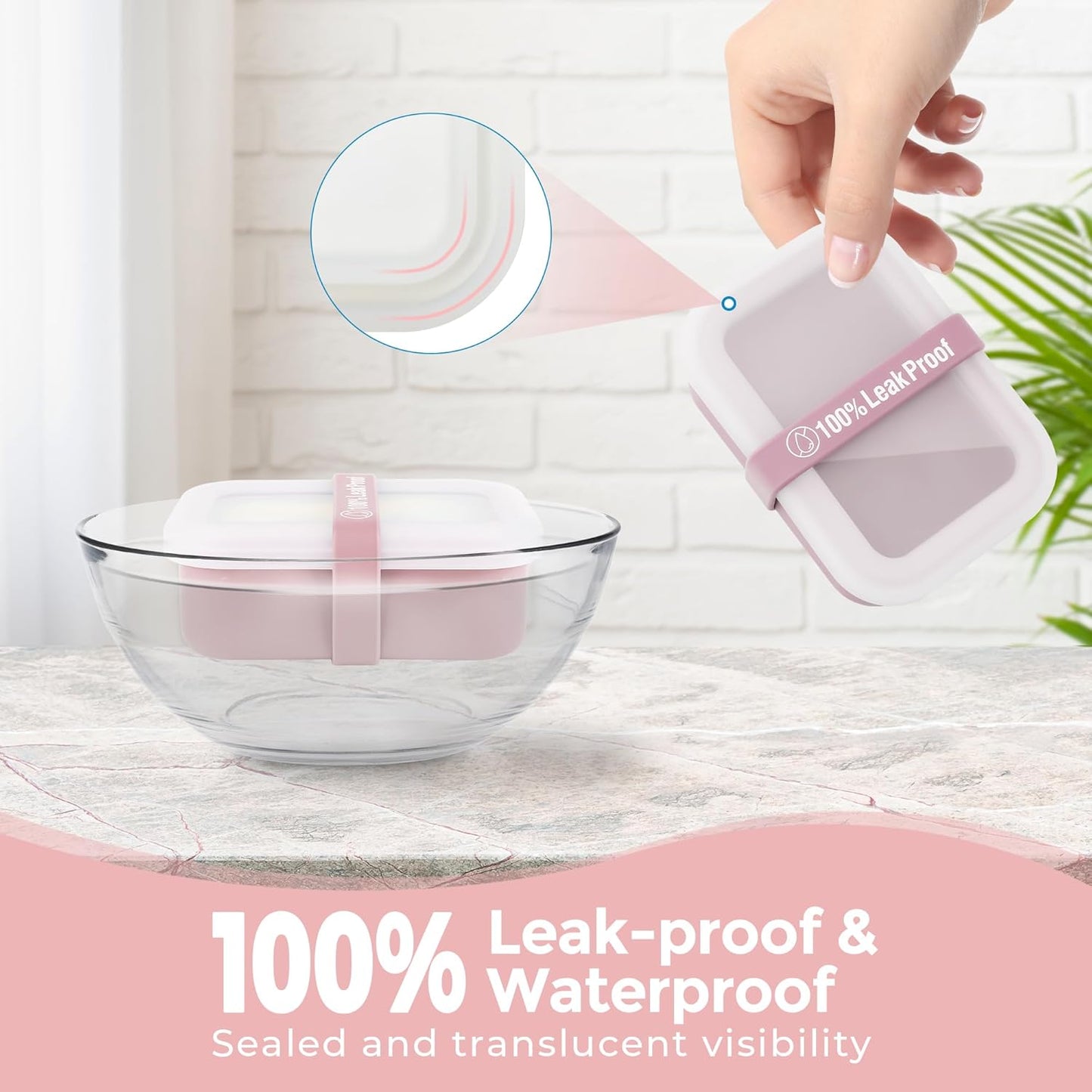 Compact Leakproof Travel Soap Case with Lid & Silicone Strap - Portable Draining Soap Bar Holder for Gym, Bathroom, Camping - Lightweight Silicone Soap Dish Container (Pink)