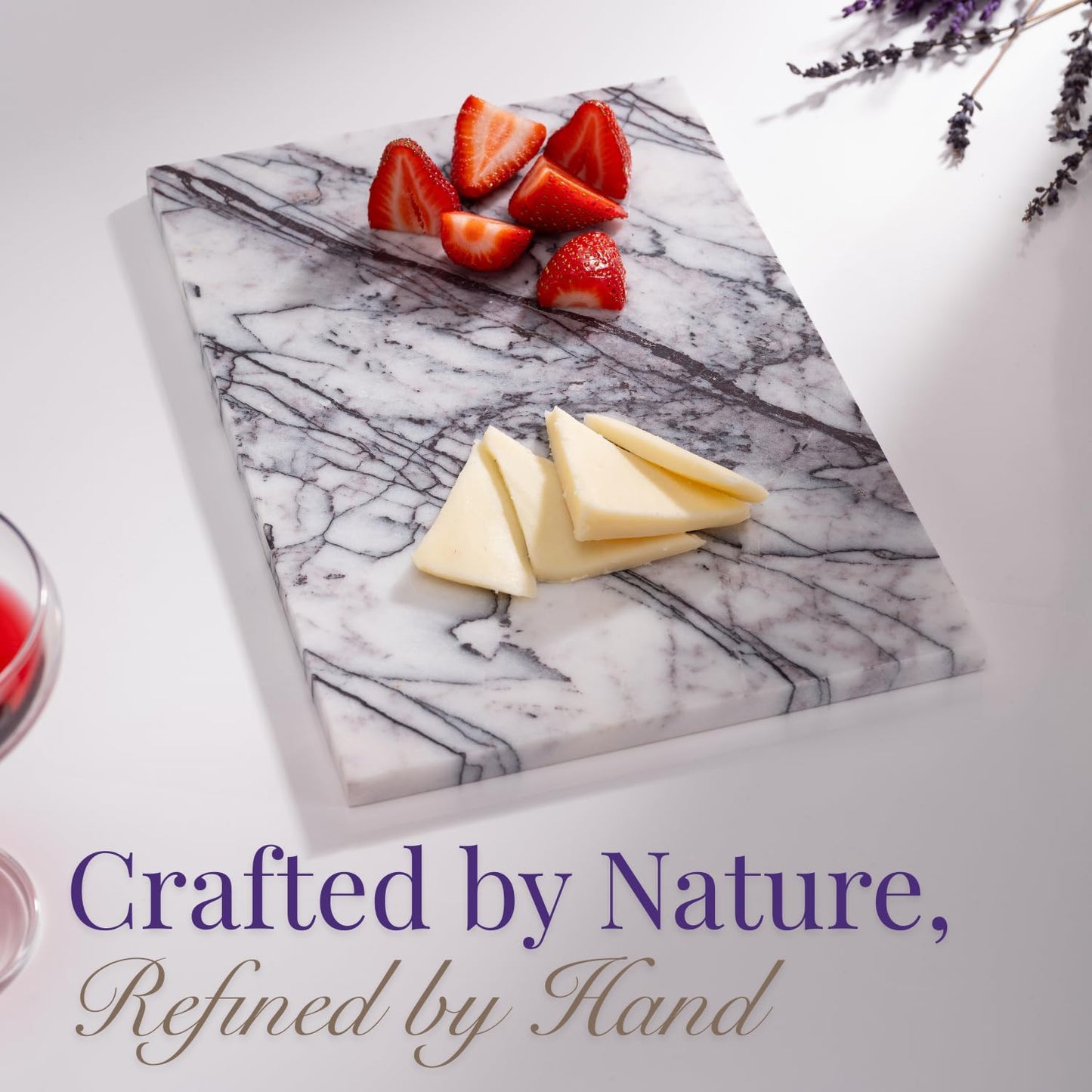 Handcrafted Marble Tray – Bathroom Counter Organizer, Jewelry Tray, Perfume Organizer & Decorative Tray for Vanity Accessories, Coffee Table Decor & Bathroom Countertop (Rectangular, Leilac)