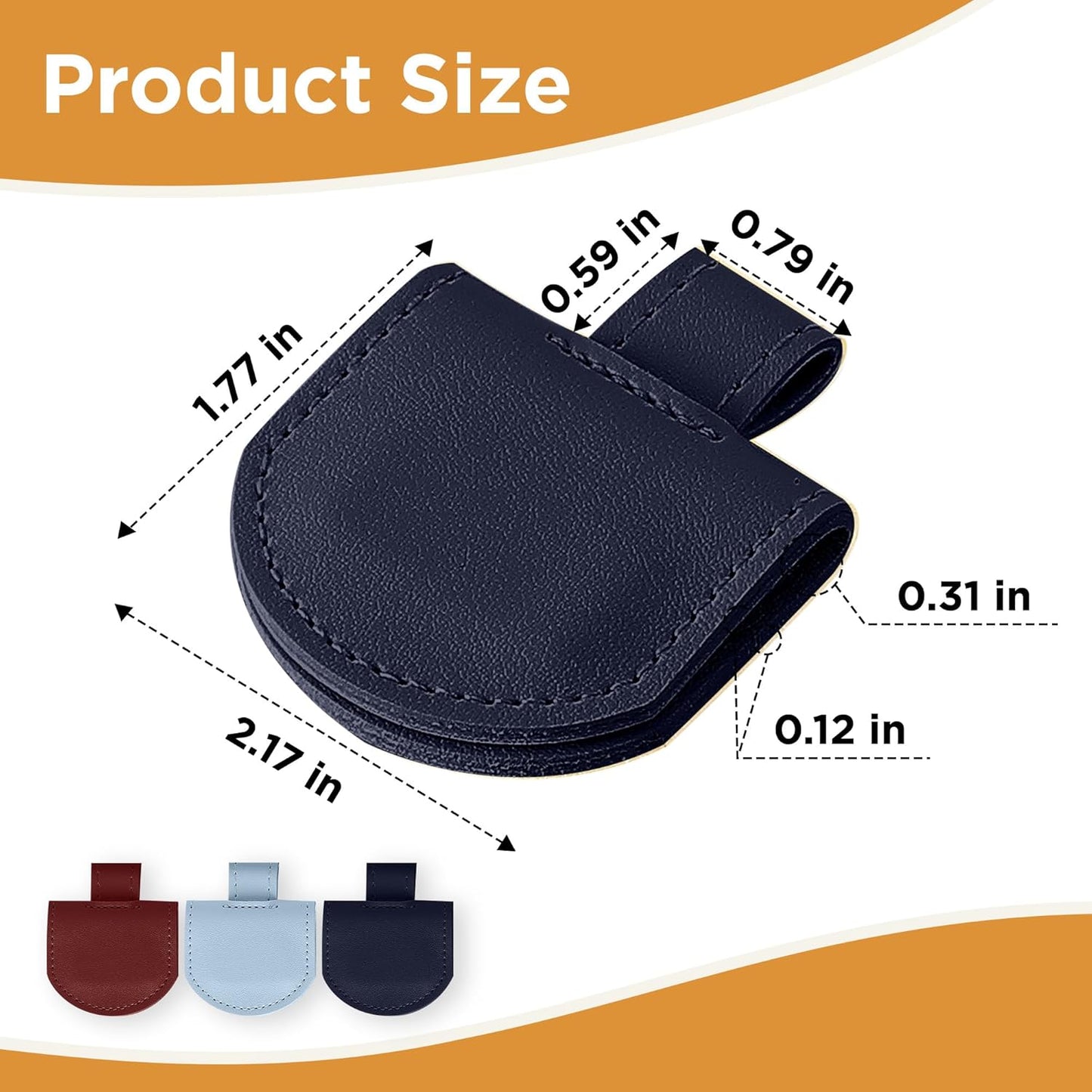 Magnetic Pen Loop Holder, Pencil Holder for Notebooks, Journals, Calendars, PU Leather 3 Pack