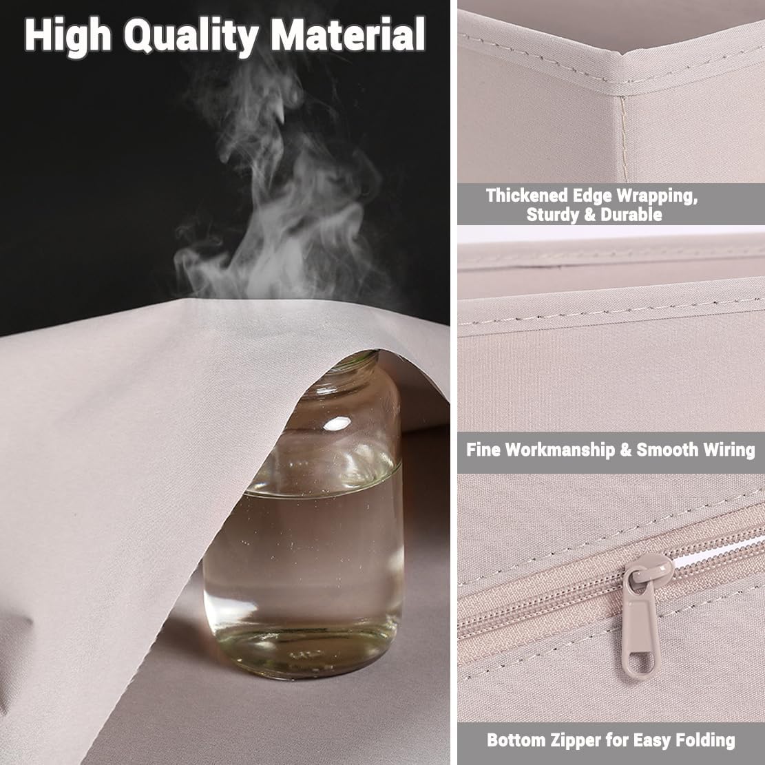 MURRI&MURRDI 6-Pack Foldable Fabric Sock Drawer Organizer, Small Dresser Drawer Organizer for Clothes, Storage Divider Bins for Clothing Underwear Bra Fits Nursery Closet, Gray