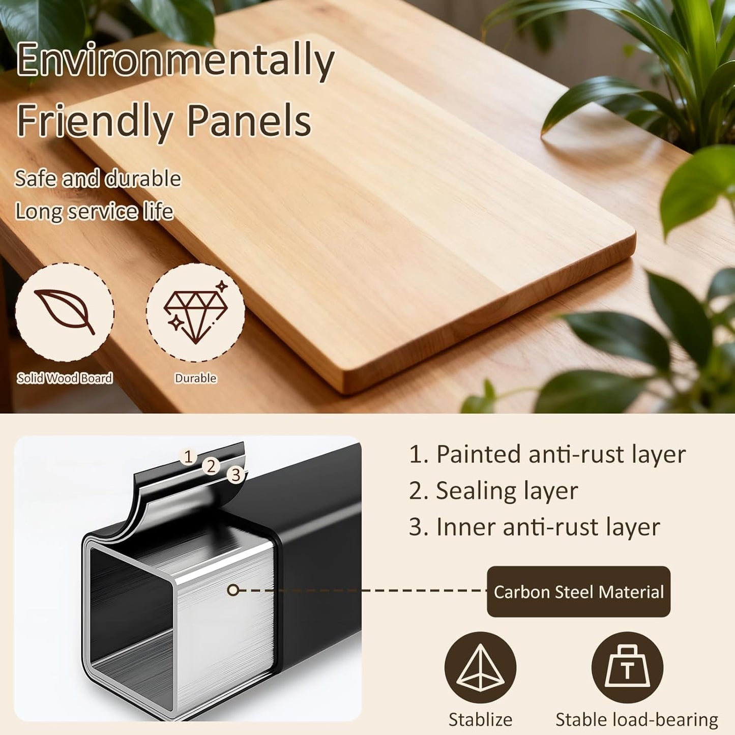 2/3 Tier Desk Hutch with Pegboard, Desk Shelf Organizer with Metal Frame, Space Saving Desktop Bookshelf, Desktop Shelf Organizer Display Rack for Study Table, Home, Of Black+Brown 30×10×37"(3-Tiers)