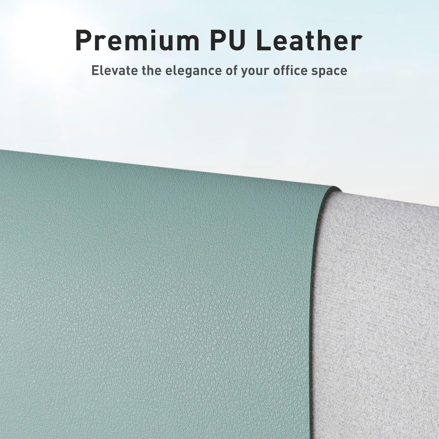 Aothia Faux Leather Desk Mat – Large Mouse Pad, Non-Slip PU Leather Blotter, Waterproof Writing Surface for Office and Home (Light Blue, 47.2" x 23.6")