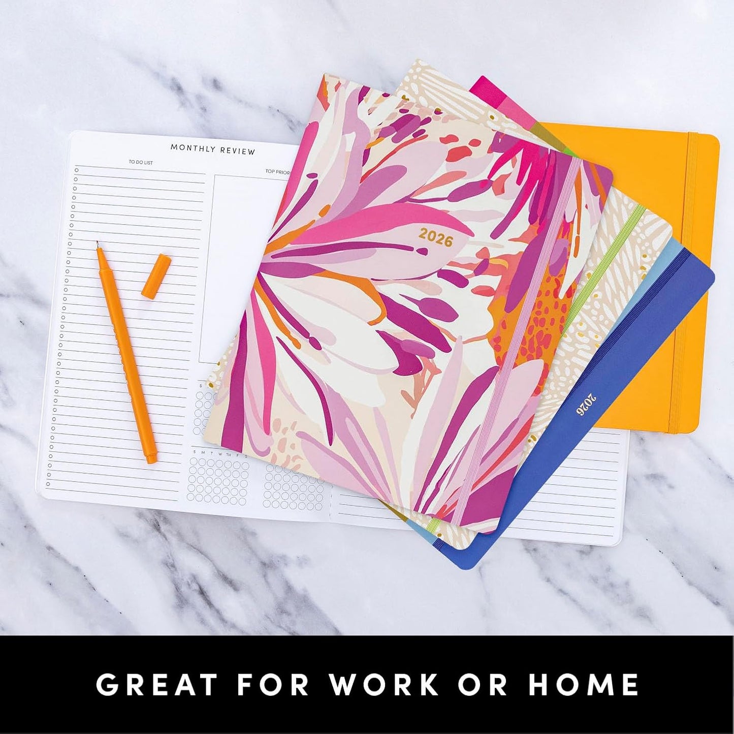 PAPERAGE 2026 Monthly Planner, 12 Months (January 2026 - December 2026), 8 in x 10 in, 2026 Planner with Large Monthly Spreads & Calendar Views, Note Pages, To Do Lists & Trackers, – Floral Daze